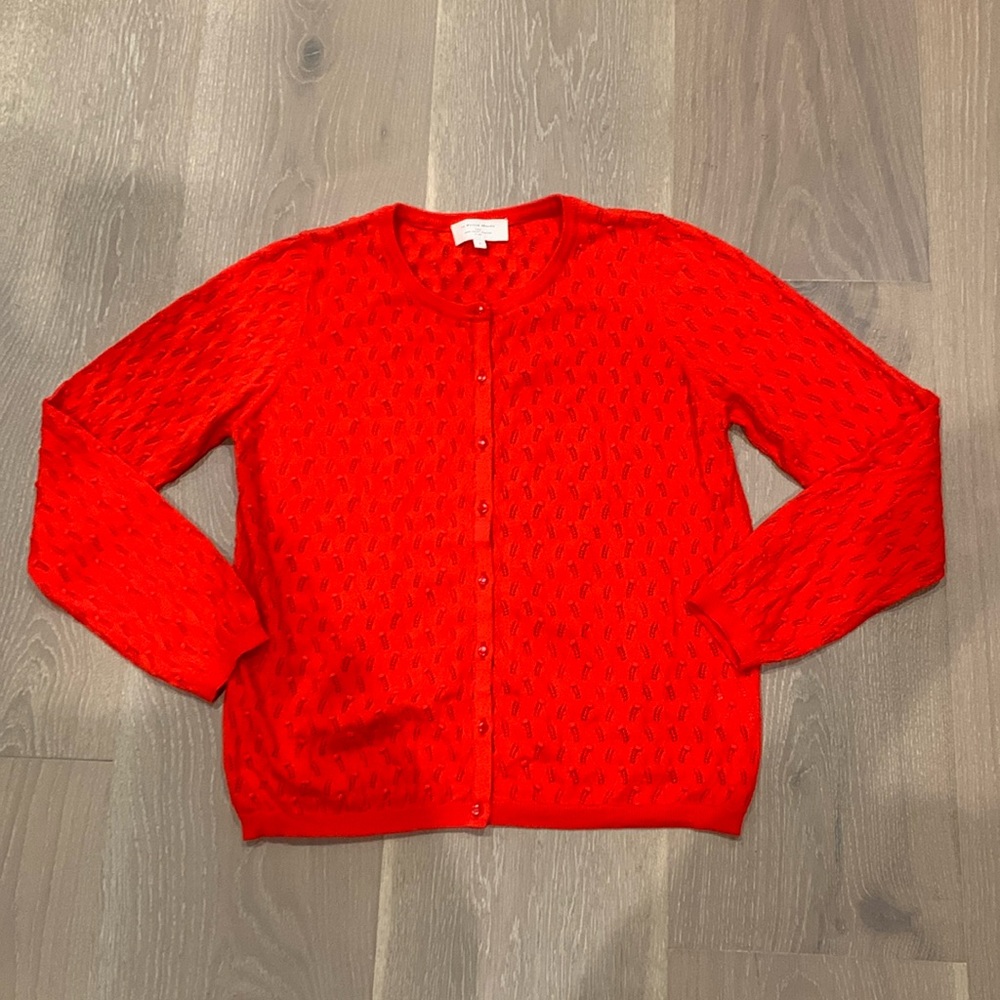 Sezane Red Jumper Size Large Cotton/Acetate